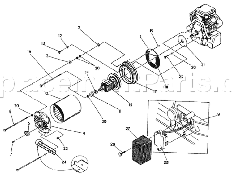 Page D Diagram and Parts List for 9781-0  Briggs and Stratton Generator